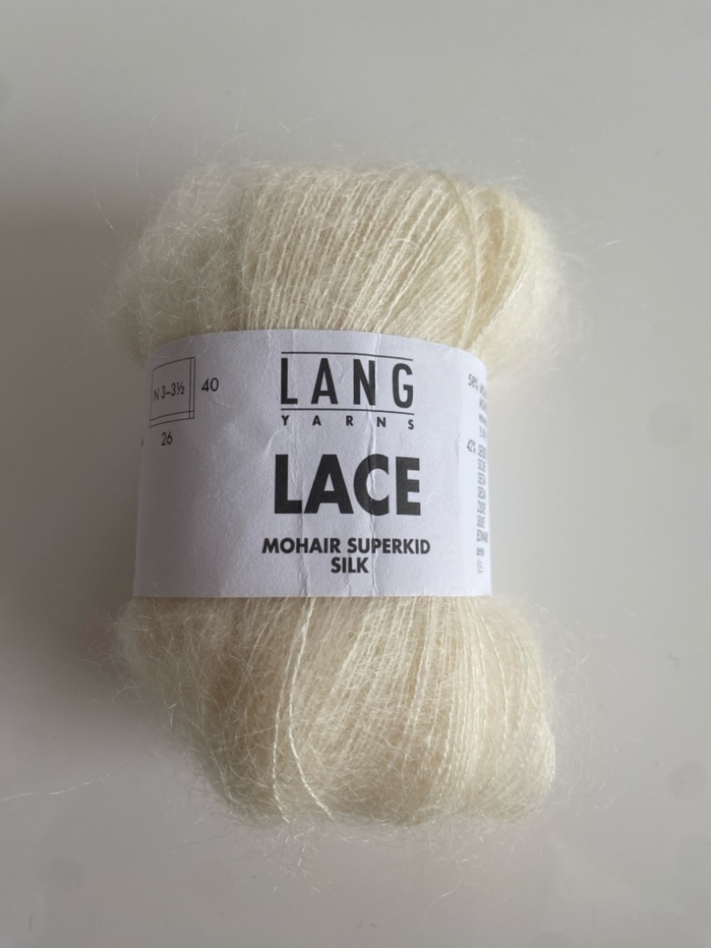 Lang Yarns Lace Mohair Superkid Silk Cream/Ivory Col 992.0094